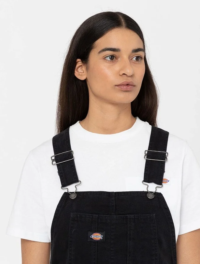 Комбинезон женский Dickies Duck Canvas Short Bib W Stone Washed Black